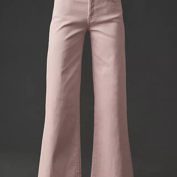 NWT Anthropologie Hudson Rosie High-Rise Wide-Leg Ankle Pink Jeans - Picture 3 of 11